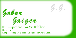 gabor gaiger business card